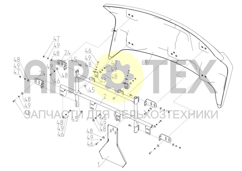 Чертеж Капоты (задняя часть) (T500.56.59.000Ф)